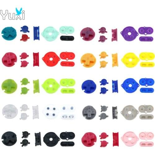 YuXi Plastic Power ON OFF Buttons Rubber Conductive Buttons Silicone Pad For Gameboy Color GBC D-pad A-B Start Select Keypad