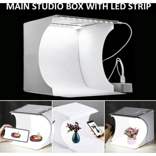 Portable Mini Photography Studio Box With 6 Backdrops Studio Set With 2 LED Lights Photography Lightbox Studio Shooting Tent Box