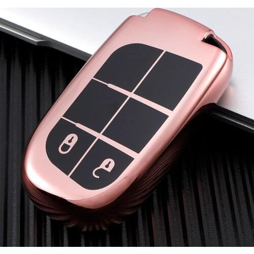 Durable Soft TPU Car Key Case Full Cover For Fiat Jeep For Dodge Ram 1500 Journey Charger Dart Challenger Durango 2 Buttons