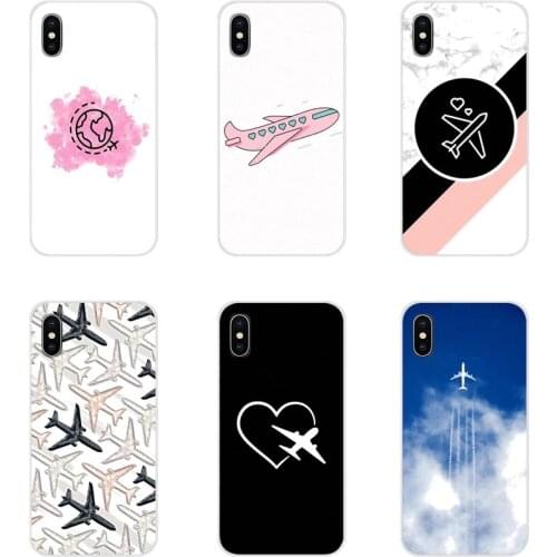 For Samsung Galaxy A3 A5 A7 A9 A8 Star A6 Plus 2018 2015 2016 2017 aircraft Airplane fly travel in the Sky Transparent Soft Case