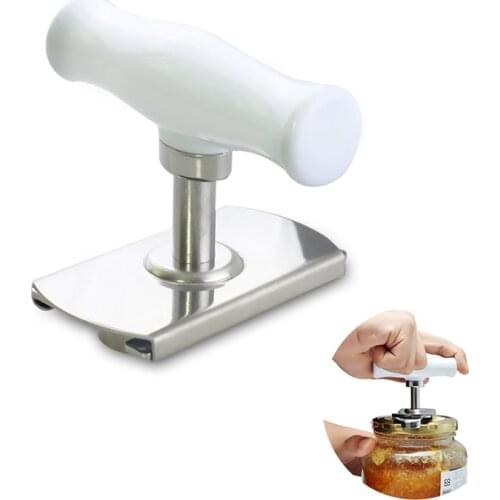 Adjustable Handle Jar Opener Stainless Steel Screw Cap Bottle Wrench Easy Use Kitchen Manual Can Opener Spiral Seal Lid Remover