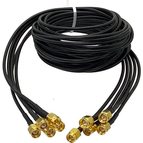 RG174 SMA Male Plug to SMA Male Plug Crimp Wire Terminals RF Coaxial Connector Pigtails Jumper Cable 4inch~5M