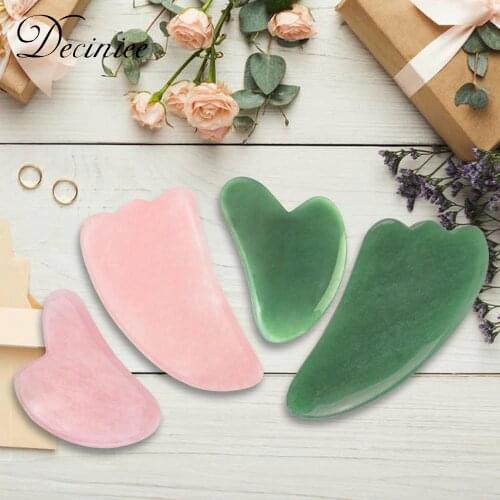 Rose Natural Jade Stone Gua sha Board Face Massager Scraper Massage Quartz Guasha Plate Pressure Therapy For Face Neck Body Back