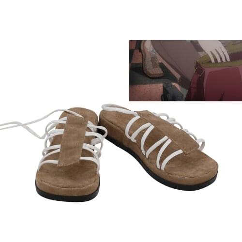 A Certain Magical Index Itsuwa Cosplay Sandals Brown Shoes Custom Made Any Size