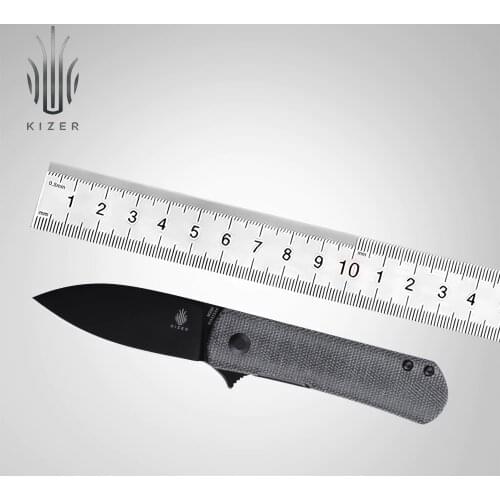 Kizer Folding Pocket Knife KI3525A4 Yorkie 2021 New Black M390 Steel Blade Knife with Micarta Handle EDC Tools