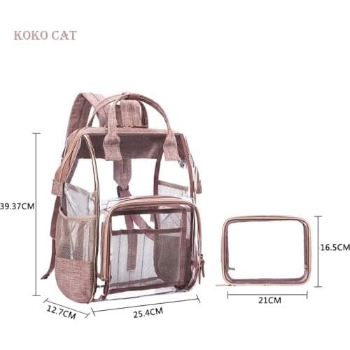 Bags for Women 2019 Transparent PVC Backpack Set Clear Backpacks Women High Quality School Bag for Teenage Girl Mochila Mujer