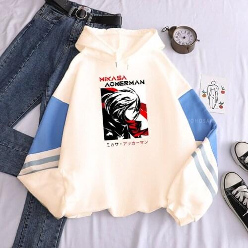 Harajuku Japan Anime Attack On Tian Print Hooded Sweatshirts Mens Funny Of Comics Kawaii Printing Oversized Hooded Sweatshirts