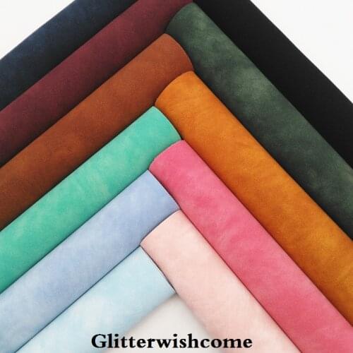 Glitterwishcome 21X29CM A4 Size Vinyl For Bows NUBUCK Leather Fabirc Faux Leather Sheets for Bows, GM174A