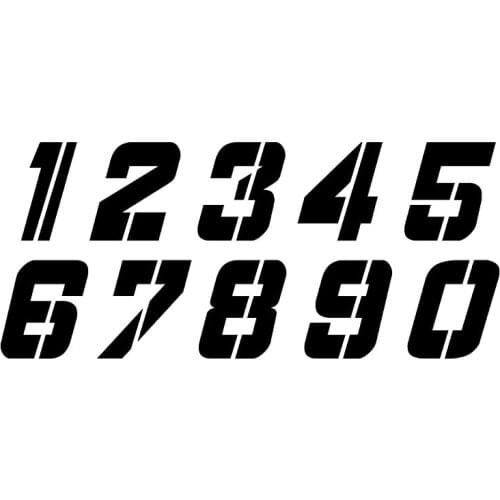 Three Ratels Vinyl Die Cut Number Neon Fluorescent Sticker For Car Motor Bike Truck Laptop Helmet