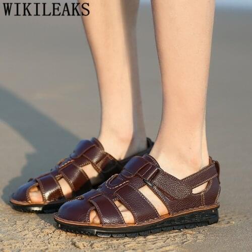 Outdoor Sandals Designer Shoes Mens Sandals Genuine Leather Open Shoes Men Beach Sandals Men Summer Shoes Brand Erkek Ayakkabi