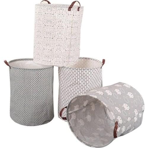 1PC Household Foldable Clothing Storage Bucket Laundry Basket Bag Round Waterproof Debris Organizer moisture-proof Multi-purpose