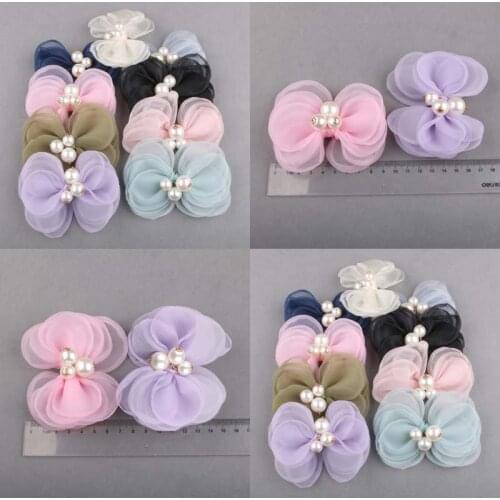 2019 pet hair clip big pearl bow hair clip Teddy Bison Yorkshire Maltese dog hair clip hair accessories