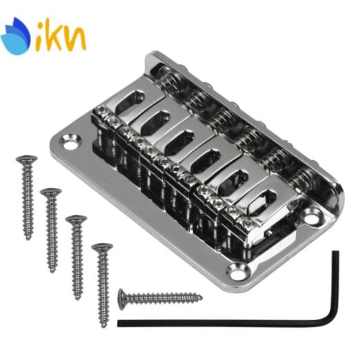 New Chrome 6 Saddle Hardtail Bridge Top Load 78mm Electric Guitar Bridge Parts Replacement