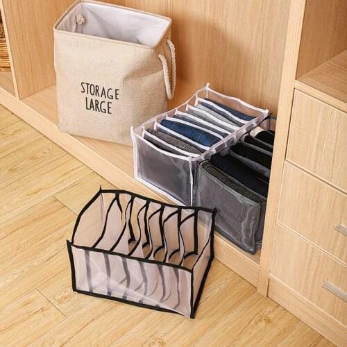 1/3/5pcs Dormitory Closet Organizer Underwear Trousers Foldable Pants Divider Box with Compartments Cabinet Jeans Storage Boxes