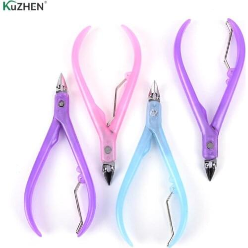 1pcs Manicure Stainless Steel Scissors Nail Cuticle Clippers Random Color