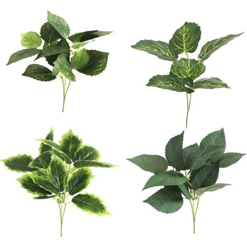1Pc Artificial Wide Leaf Foliage Plant Photograph Prop Party Home Table Decor Artificial Plants Wedding Decorative Flowers