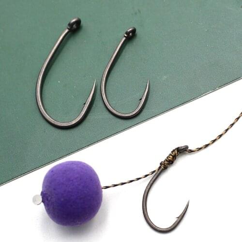 20PCS PTFE Coated Carp Fishing Hooks Matt Black Barbed Hook Hight Carbon Steel Krank Shank Hook For Carp Fishing Accessories