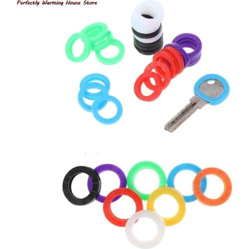 24/32Pcs Heldere Kleuren Hollow Multi Kleur Rubber Soft Sleutels Sloten Cap Key Covers Sleutelhanger Elastische Case Siliconen