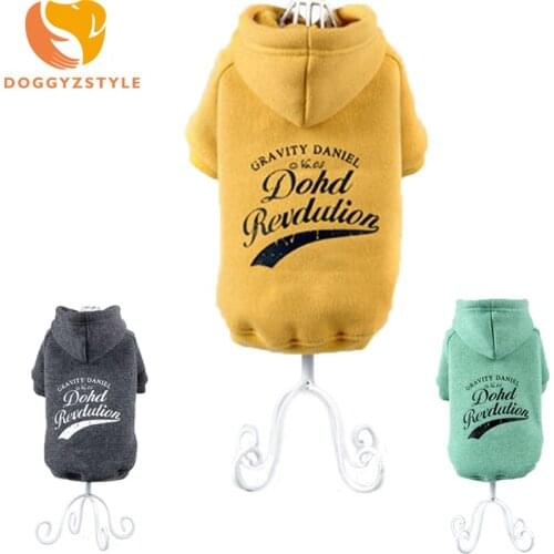 3XL Warm Pet Dog Hoodies Clothes Puppy Cat Winter Casual Jacket Printed Letter Coat Clothing For Small Dogs Costumes DOGGYZSYLE