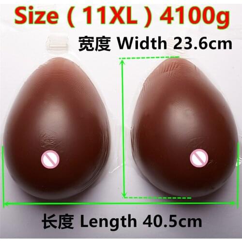 4100g/pair Huge Silicone Breast Bra Crossdresser Black Boobs Form Fake Breast Push UP Boobs Enhancer Needn't Adhesives