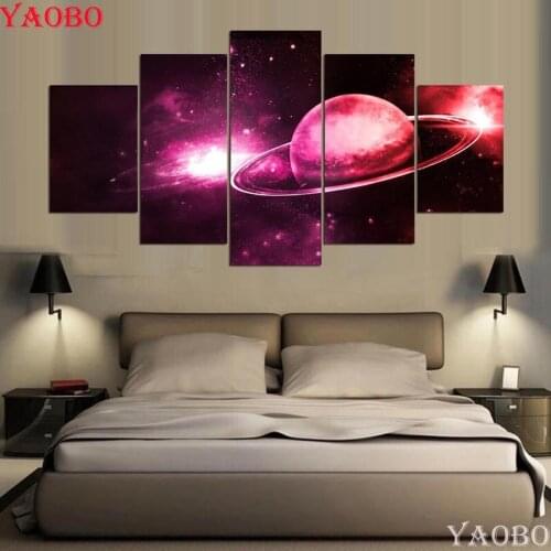 5D DIY Diamond Painting Abstract 5 Panel Galaxy Landscape Diamond Embroidery Full Square/Round Drill Mosaic Handmade Home Decor