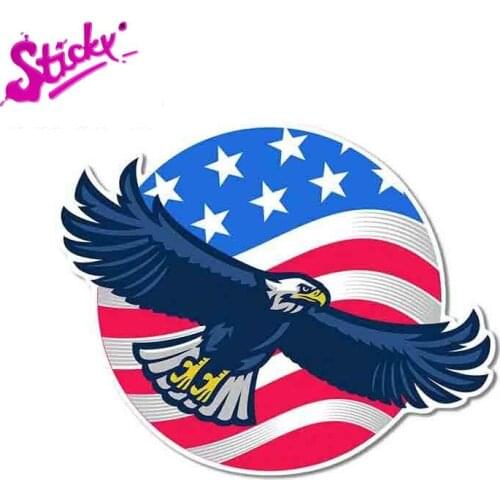 American Bald Eagle With United States Flag Badge Brand Car Sticker Decal Decor Motorcycle Off-road Laptop Guitar PVC Vinyl