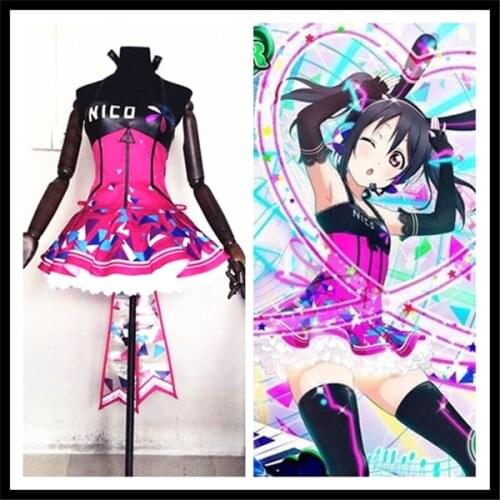 Anime cosplay Love live Yazawa Nico cyber game awakening shinning dress LED cosplay costume A