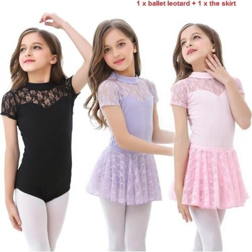 Ballet Tutu Dresses Girls New Arrival Sleeveless Lace Practice Dance Costume Leotard Skirt Children Black Ballet Dance Skirt