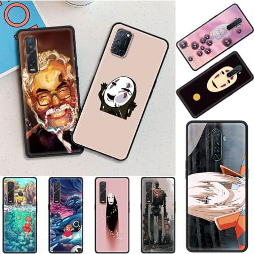Totoro Spirited Away Anime Cover for Oppo A9 2020 A52 A53 Find X2 X3 Lite Reno 3 F11 Ace A55 A93 A94 A74 4 Pro 5G Phone Case