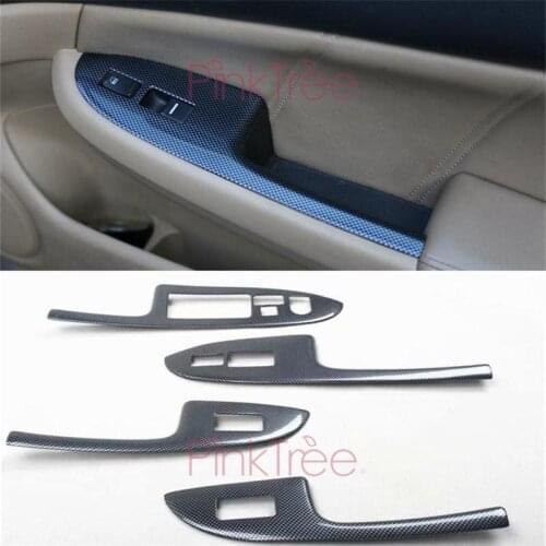 For Honda Accord 2003-2007 7th Carbon Fiber Color Window Lift Panel Decorative Stickers Car Styling Accessories