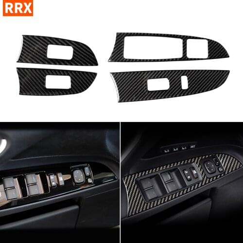 For Lexus IS250 300 350C 2006-2012 Carbon Fiber Window Lift Panel Cover Sticker Lift Switch Button Frame Trim Car Styling