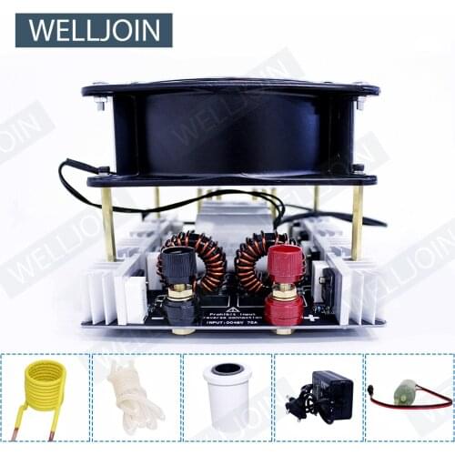 4000W ZVS Induction Heater High frequency Induction Heating PCB Board Melted Metal + Coil Mayitr+Pump+150 mL crucible