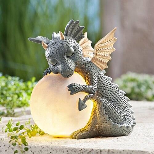 Creative home resin dinosaur solar garden Halloween Unicorn lamp decorative crafts dragon ball ornaments decorations for home