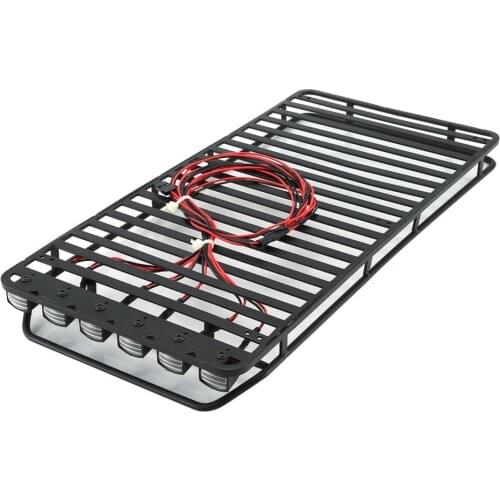 RC Car Upgrade Accessory Metal Roof Rack Luggage Rack W/ Light For 1/10 Scale Rock Crawler Toys Truck 4WD Gelande II D110