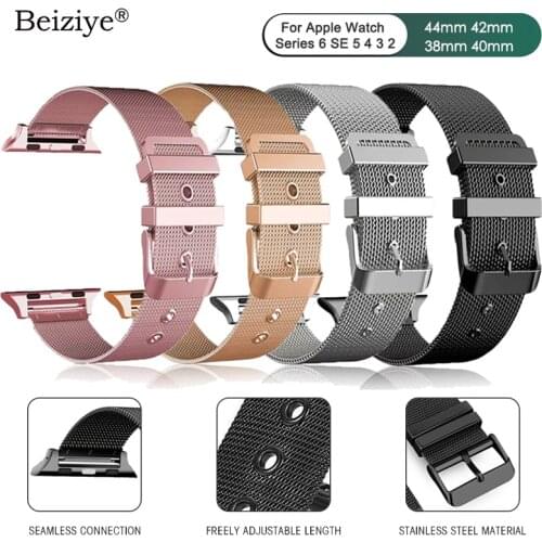 Milanese Loop Bracelet Stainless Steel Strap For Apple Watch Band 42mm 38mm 40mm 44mm Series SE 6 5 4 3 2 1 Metal Watchband
