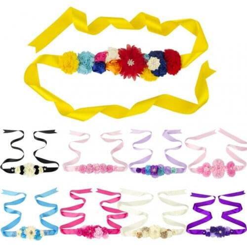 Fashion Handmade Big Chiffon Flowers Maternity Belts DIY Wedding Decoration Bridesmaids Dress Sash Photography Props