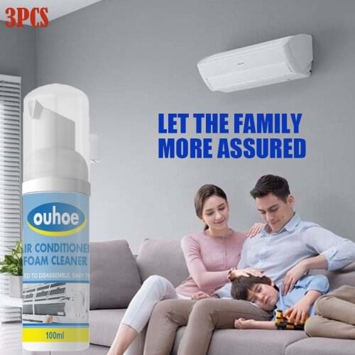 Моющие средства 3Pcs 100ML Air Conditioner Cleaner On-hook Deodorizing Descaling Multifunction Cleaner жидкость для испарителя