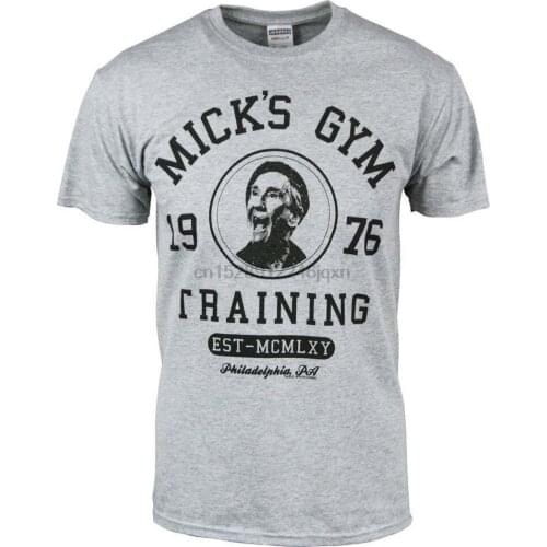 Mens Retro Rocky Balboa MickS Gym 1976 Boxing T-Shirt Heather Grey New Cool Casual Pride T Shirt Men Unisex Fashion