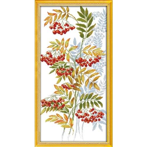 Small red fruit cross stitch kit aida 14ct 11ct count print canvas stitches embroidery DIY handmade needlework