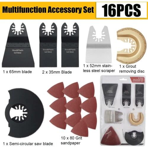 16 PCS Multi-Function Accessory Set Precision Saw Blades Oscillating Blade Multi Wood Cutting Chipboard Tool Circular Saw Blade