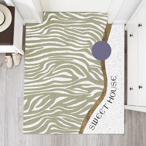 Nordic Style Bedroom Bath Kitchen Entrance Door Mat PVC Non-slip Mat Silk Loop Dust-proof Living Room Carpet Custom Home Doormat