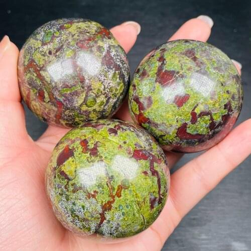 Natural Dragon Blood Stone Sphere Mineral Crystals Gemstones Reiki Healing Home Decoration