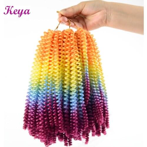 Fluffy Crochet Braid Hair Ombre Spring Twist Hair 10 Inch Synthetic Hair Extensions 110G/Pack Crochet Braid Twists For Women