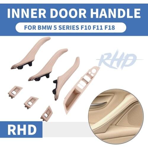 Luxury Leather Right Hand Drive RHD For BMW 5 series F10 F11 520 525 Car Interior Door Handle Inner Door Panel Pull Trim Cover