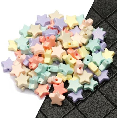 Mixed Color Acrylic Charm Five-Pointed Star Spacer Beads For Jewelry Making DIY Handmade Necklace Bracelet Accessories 11mm