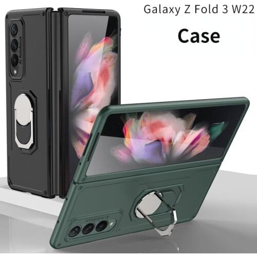 With Finger ring Folding Case For Galaxy Z Fold 3 Case For Galaxy Z Fold 3 5G Case PC materail Case For W22 Galaxy Z Fold 3 5G