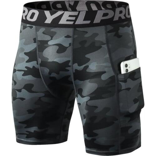 Sports Mens Shorts With Phone Pocket Cycling Tights Sport Man Compression Shorts For Jogging Elastic Compression Underwear Gym