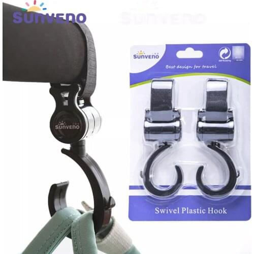 Sunveno Baby Stroller Hooks Pram Rotate 360 Diaper Bag Hanger Baby Kids Activity Gear Stroller Accessories 2pcs/set