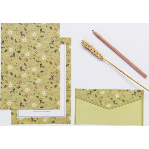 Creative Beautiful Letter Paper Envelope Floral Cute Cartoon Set Letterhead Small Fresh Gifts Dropshipping