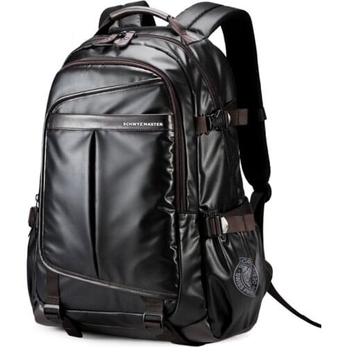 Waterproof Laptop Backpack High Grade Mens Multifunction Business Waterproof Travel Bag Synthetic Leather Computer Packsack